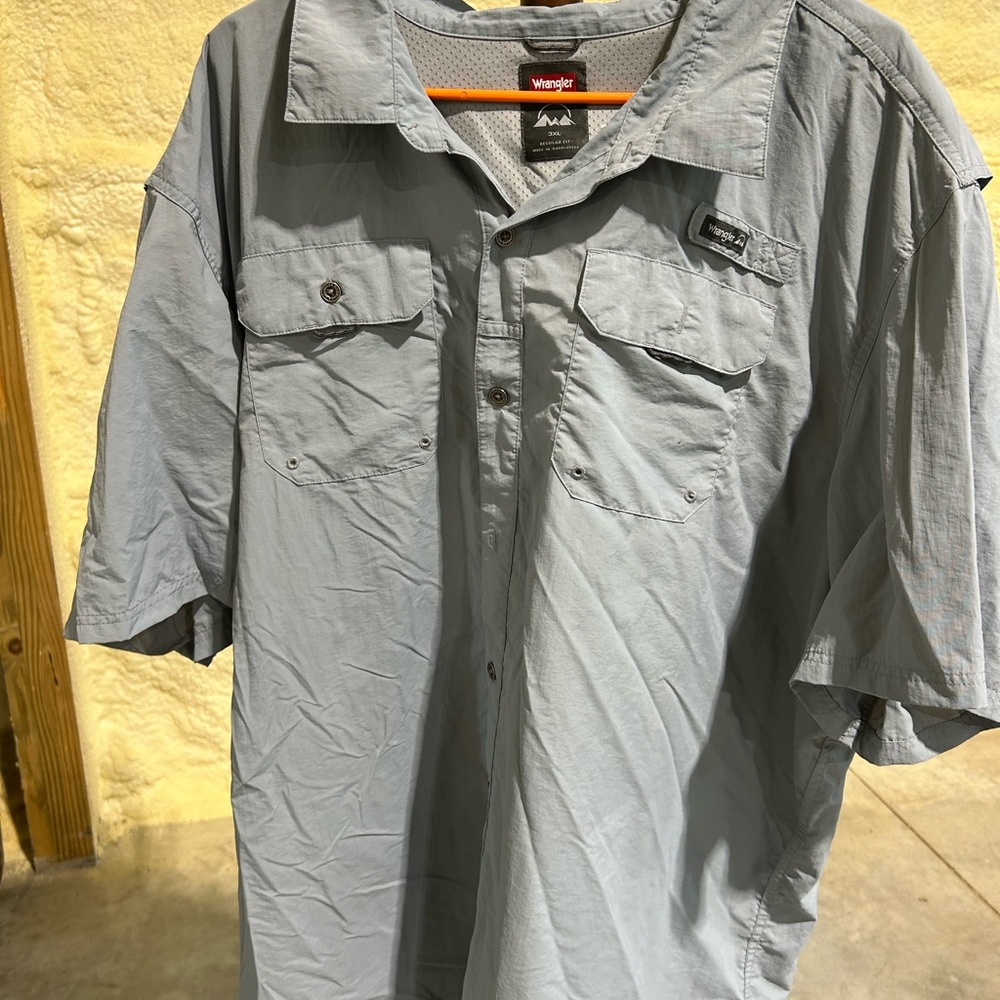 Wrangler Steel Gray Button-Up Shirt